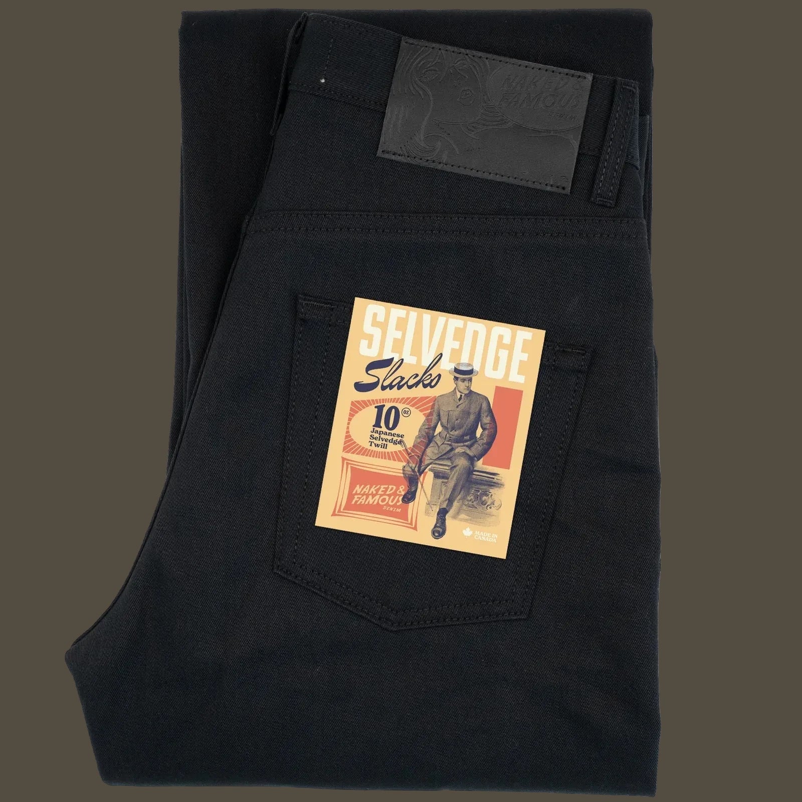 Strong Guy - 10oz Selvedge Slacks - Black