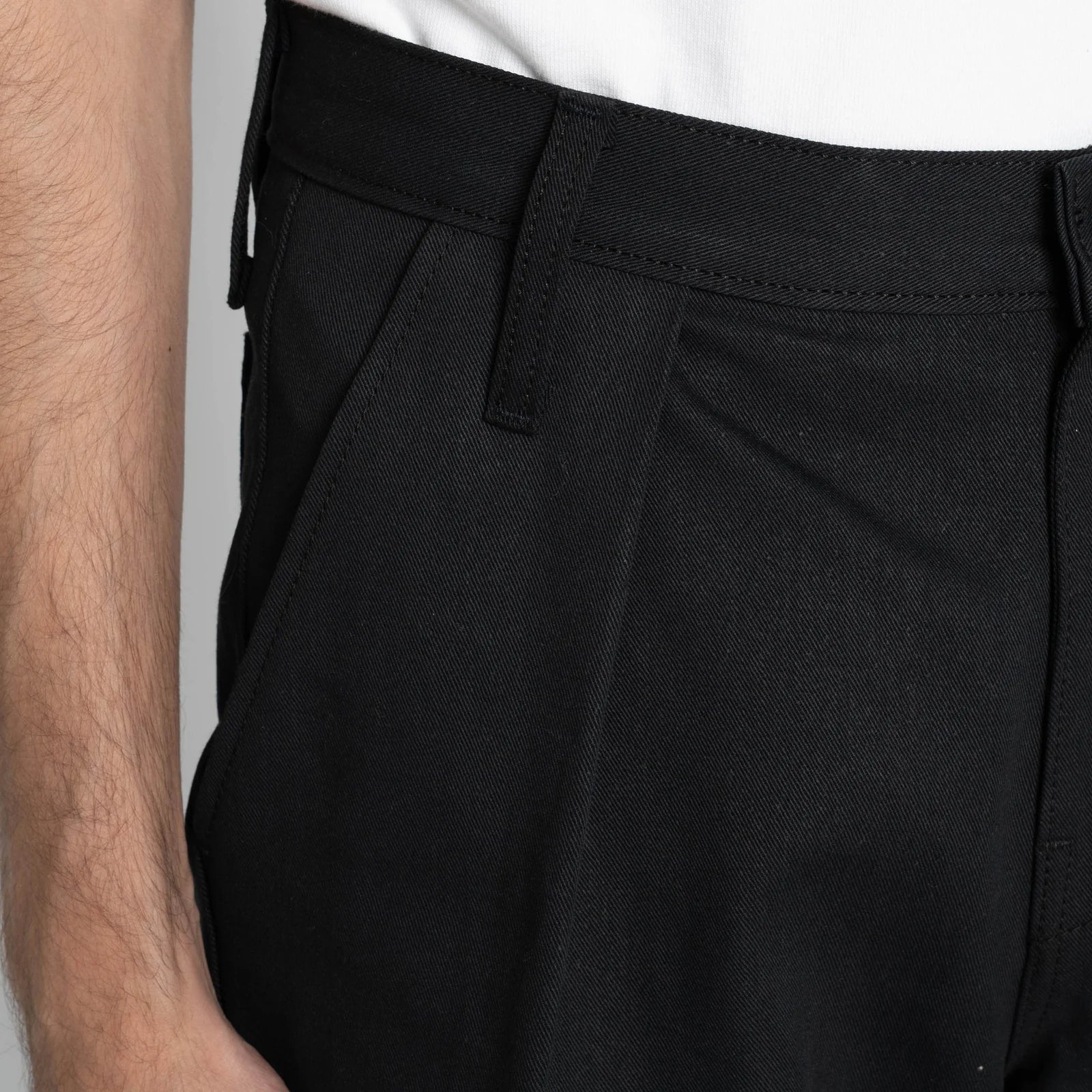 Pleated Trouser - 10oz Selvedge Slacks - Black