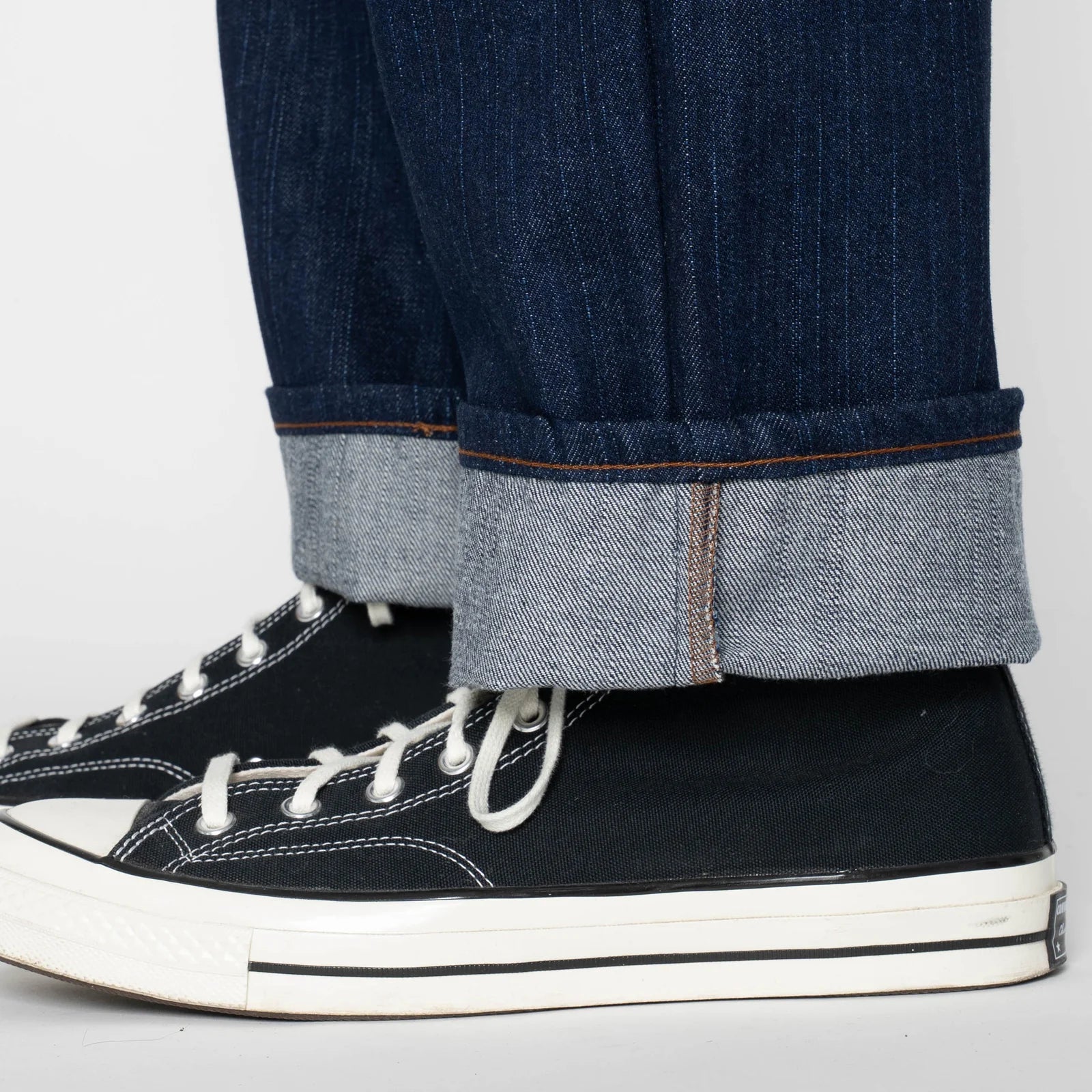 Pleated Trouser - Vertical Slub Denim - Indigo