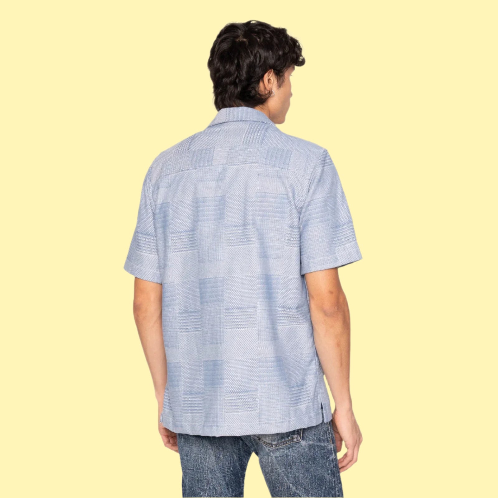 Aloha Shirt - Dobby Patchwork - Pale Blue