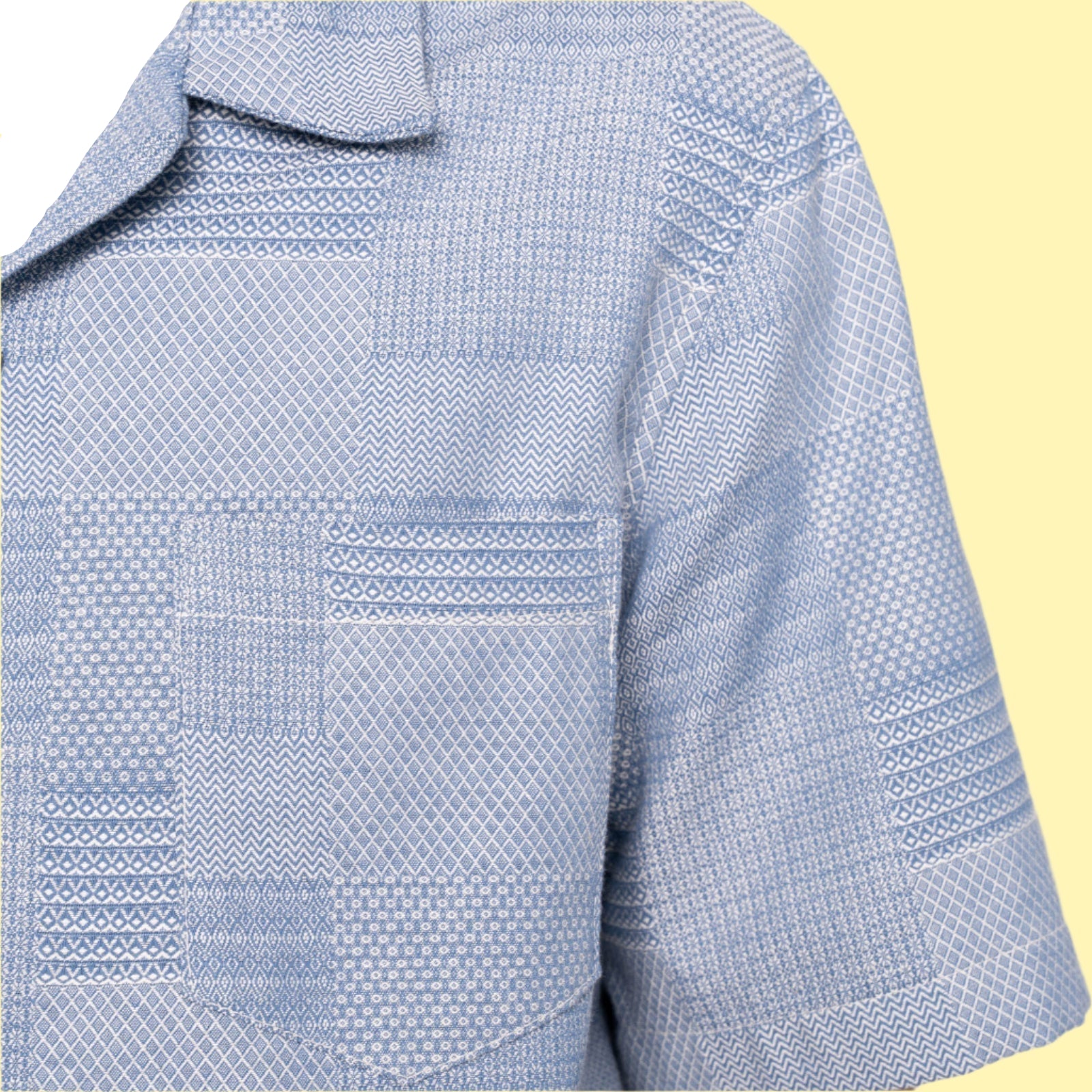 Aloha Shirt - Dobby Patchwork - Pale Blue