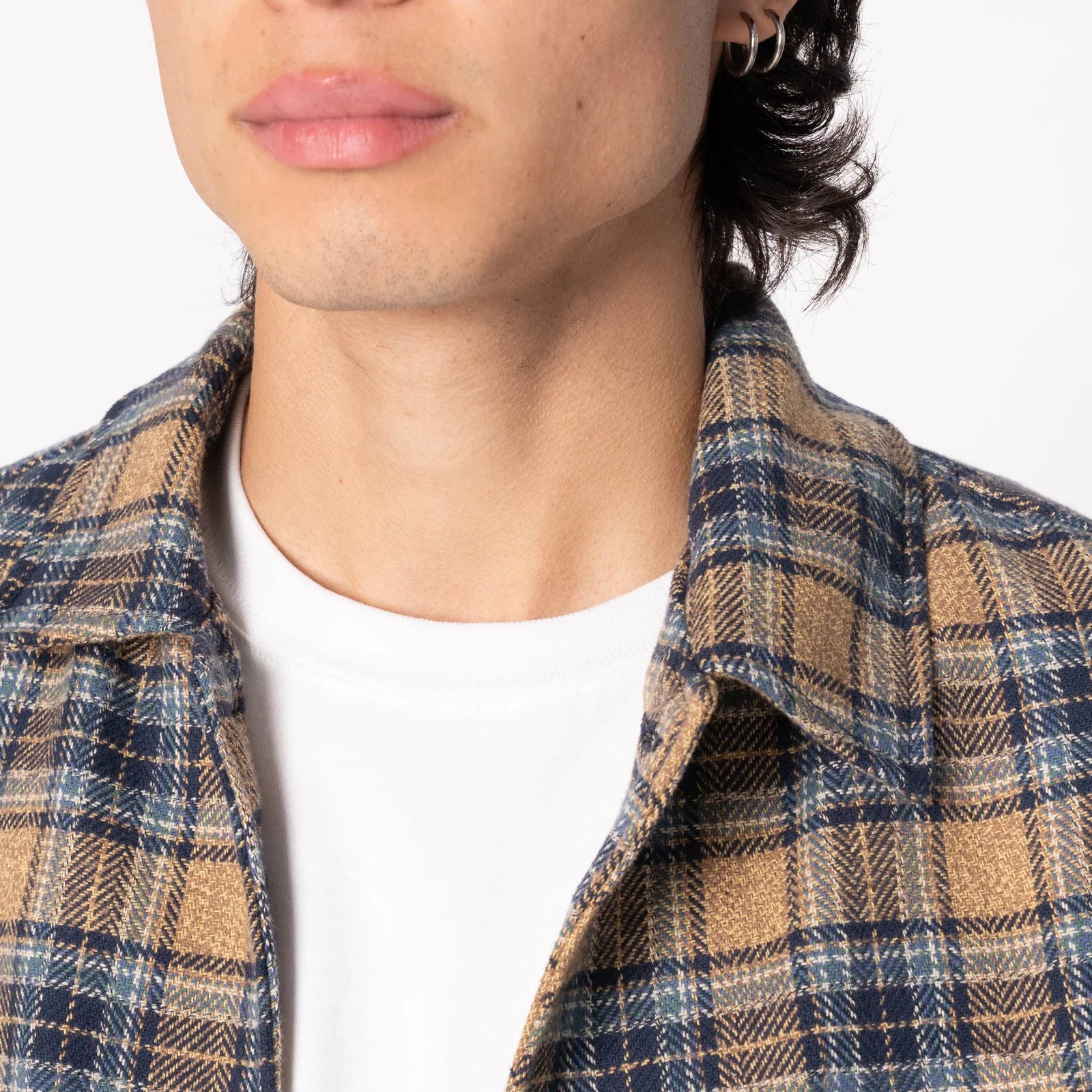 Work Shirt - Triple Twist Yarn Flannel - Blue/Beige