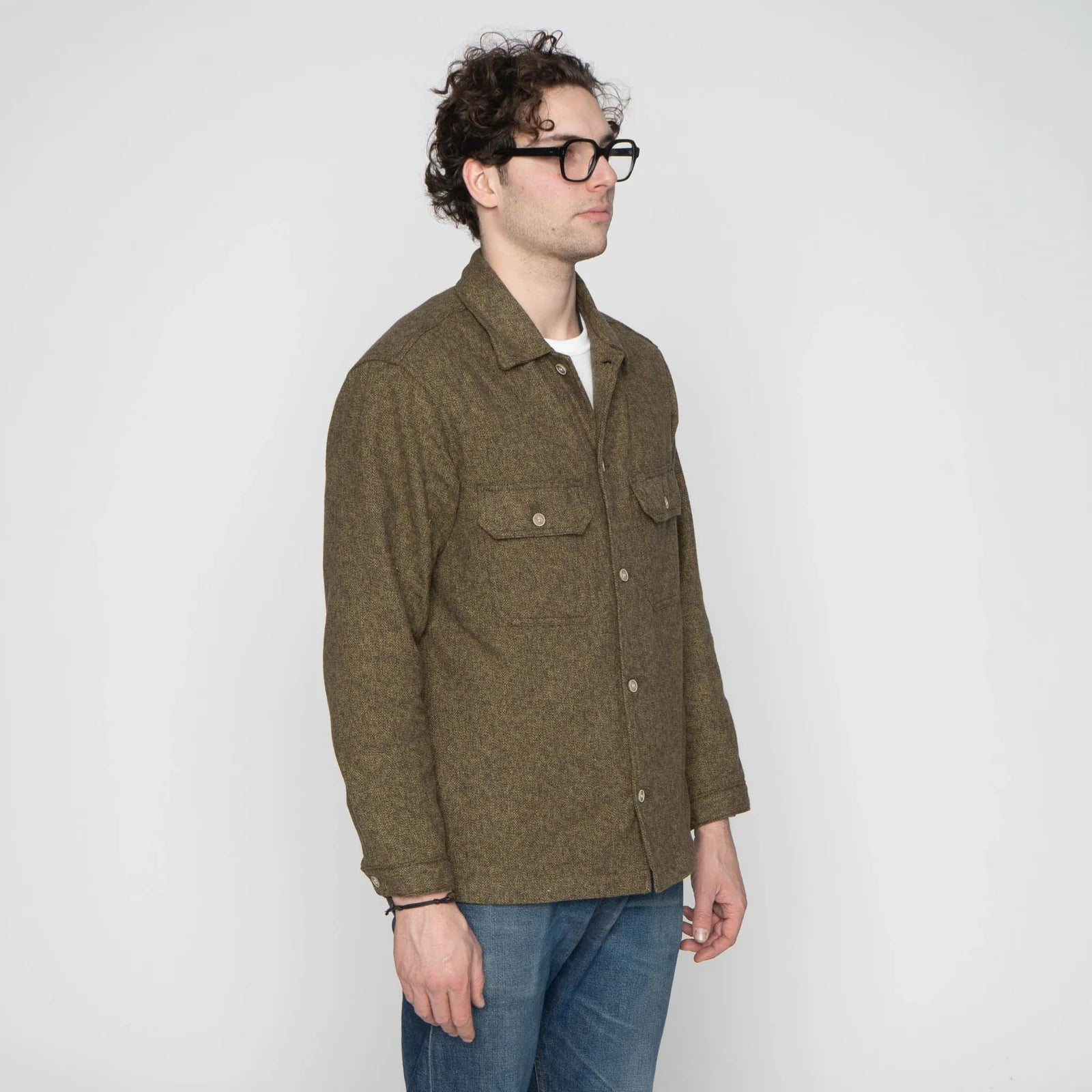 Work Shirt - Herringbone Triple Twist Yarn Flannel - Forest