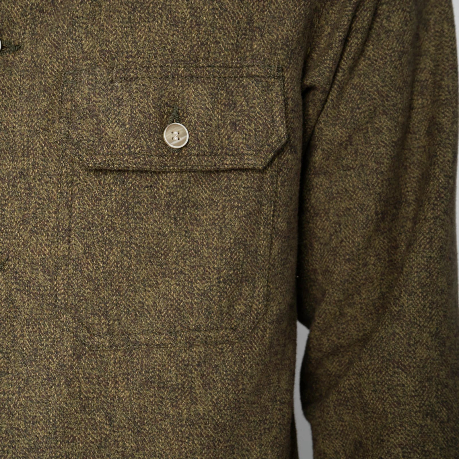 Work Shirt - Herringbone Triple Twist Yarn Flannel - Forest