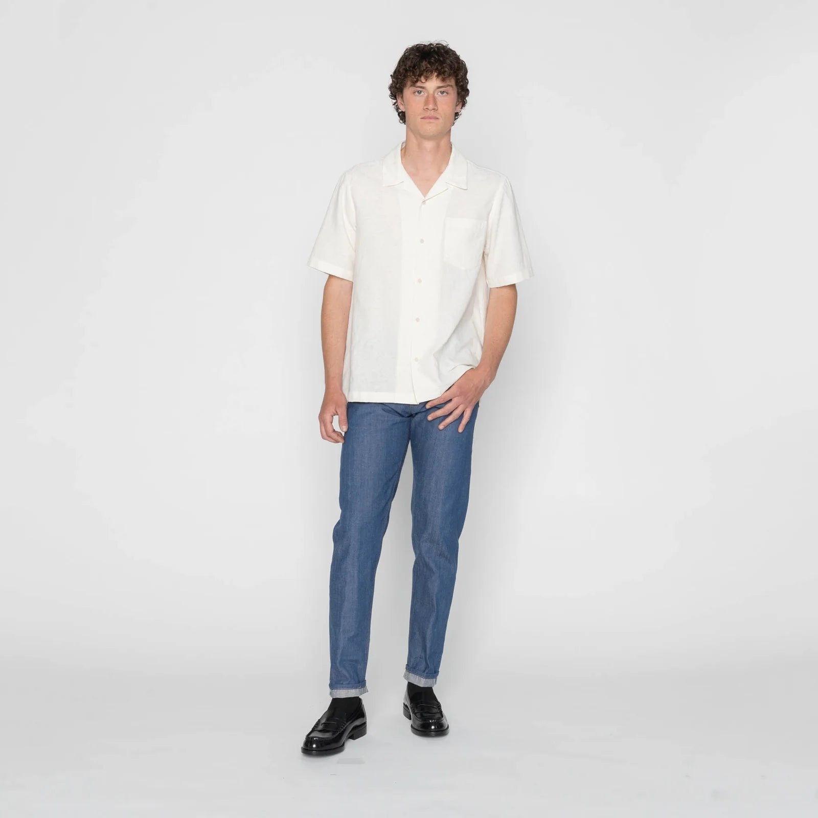 Aloha Shirt - Jungle Jacquard - White