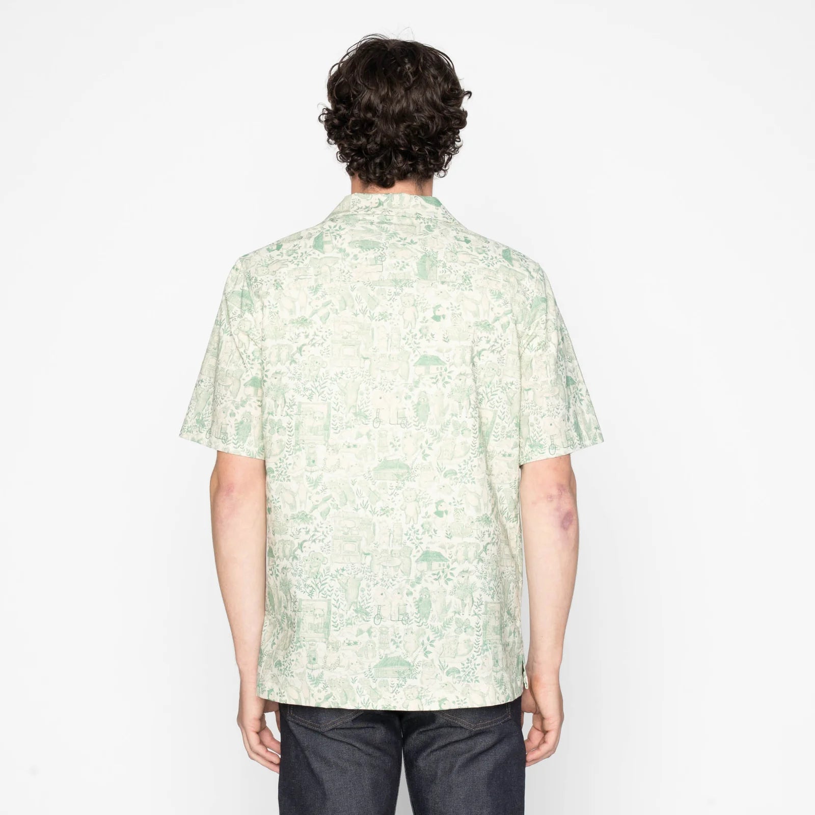 Aloha Shirt - Linen Animals - Green