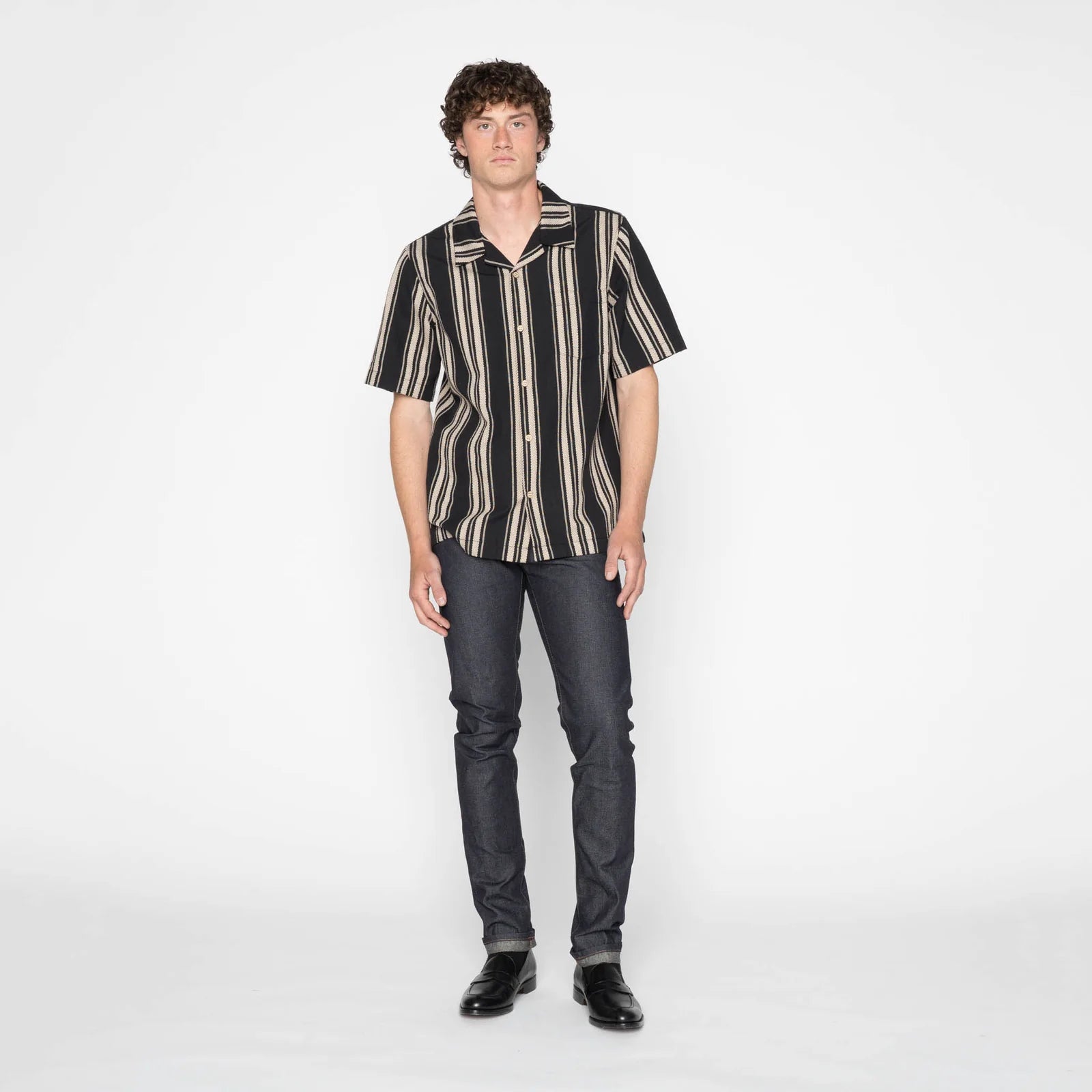 Aloha Shirt - Dobby Bands - Black