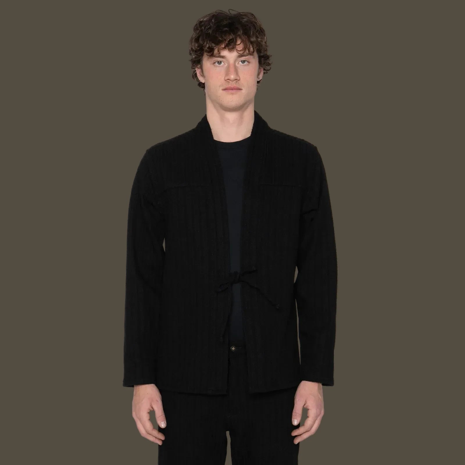 Kimono Shirt - Black Sugiaya