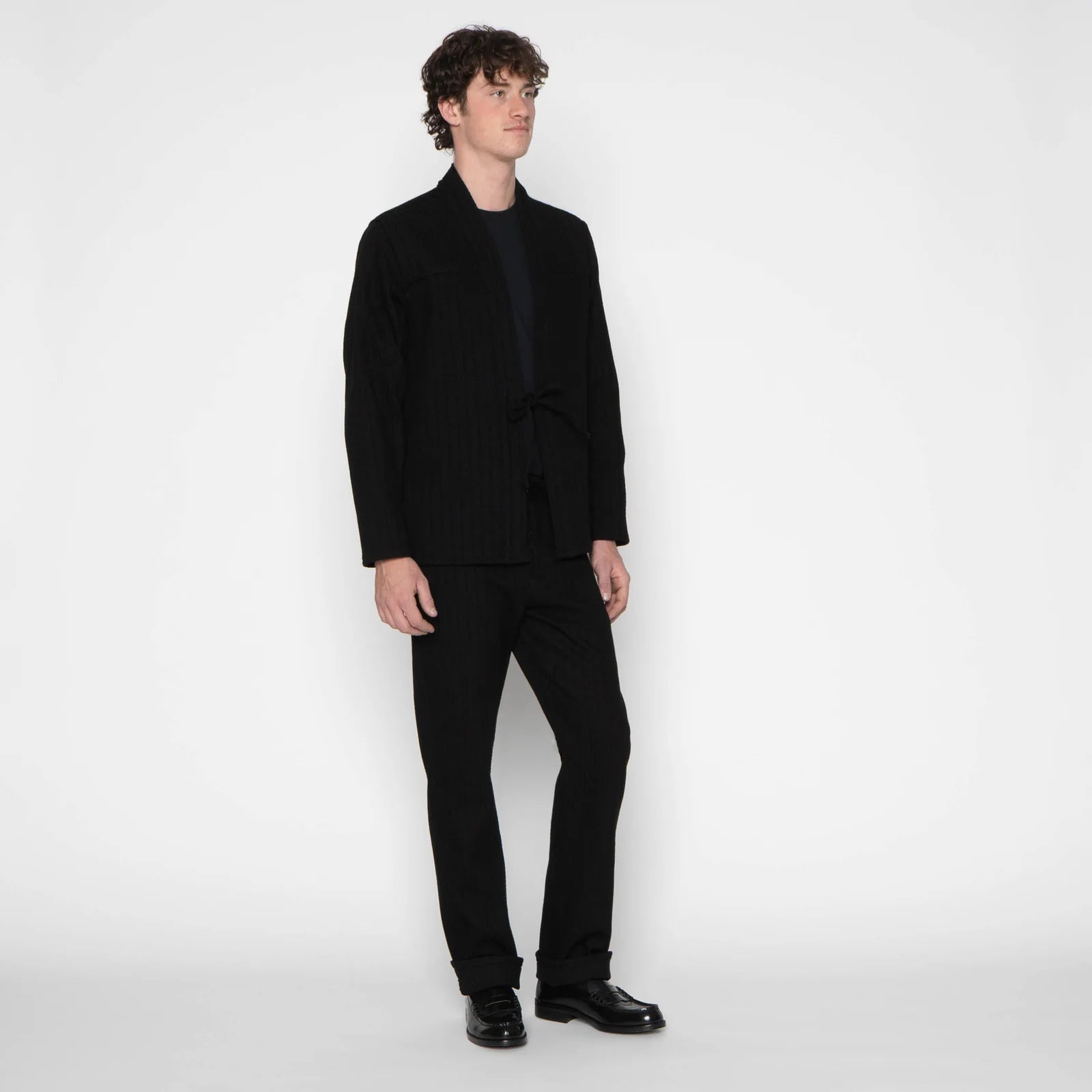 Kimono Shirt - Black Sugiaya