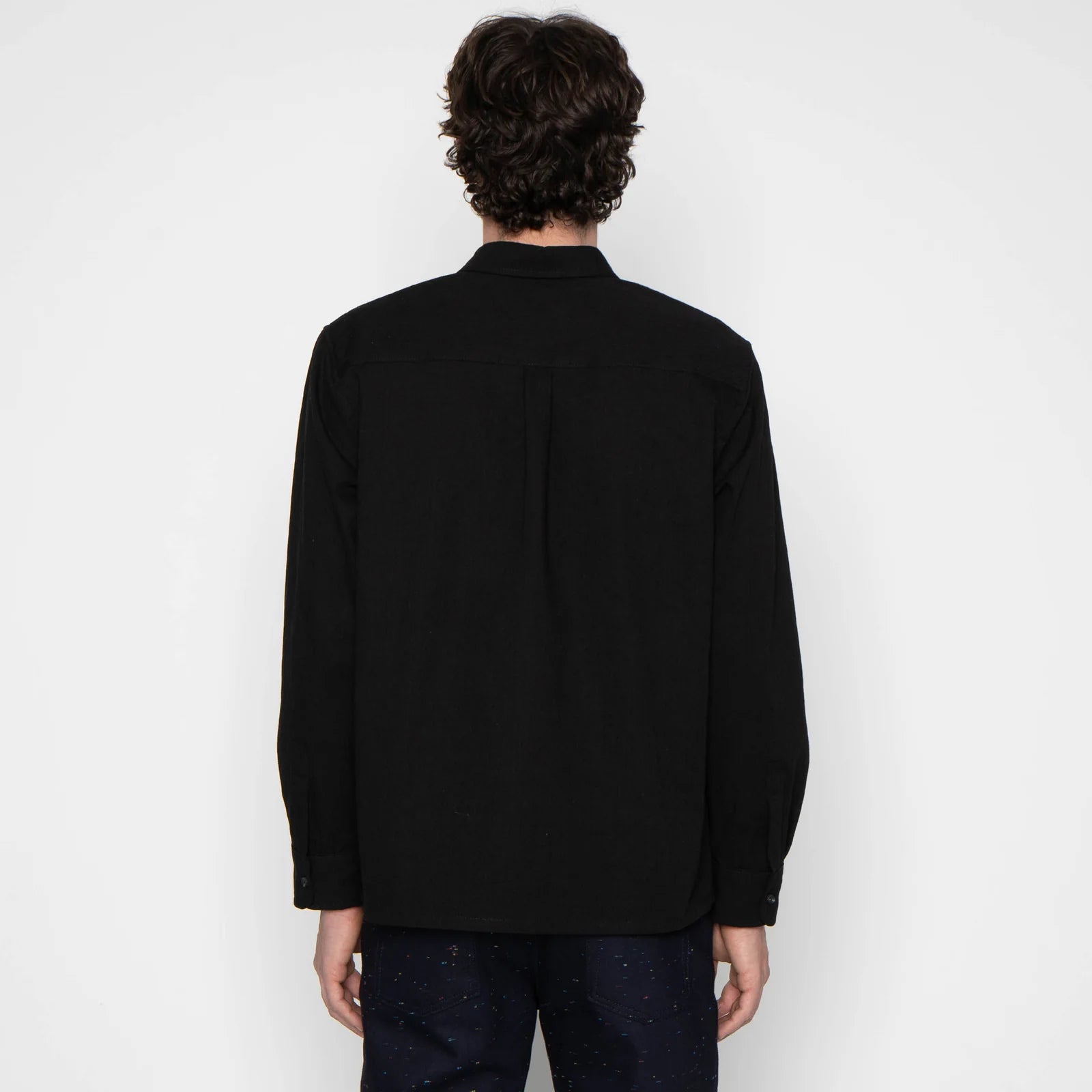 True Shirt - Black Herringbone Denim