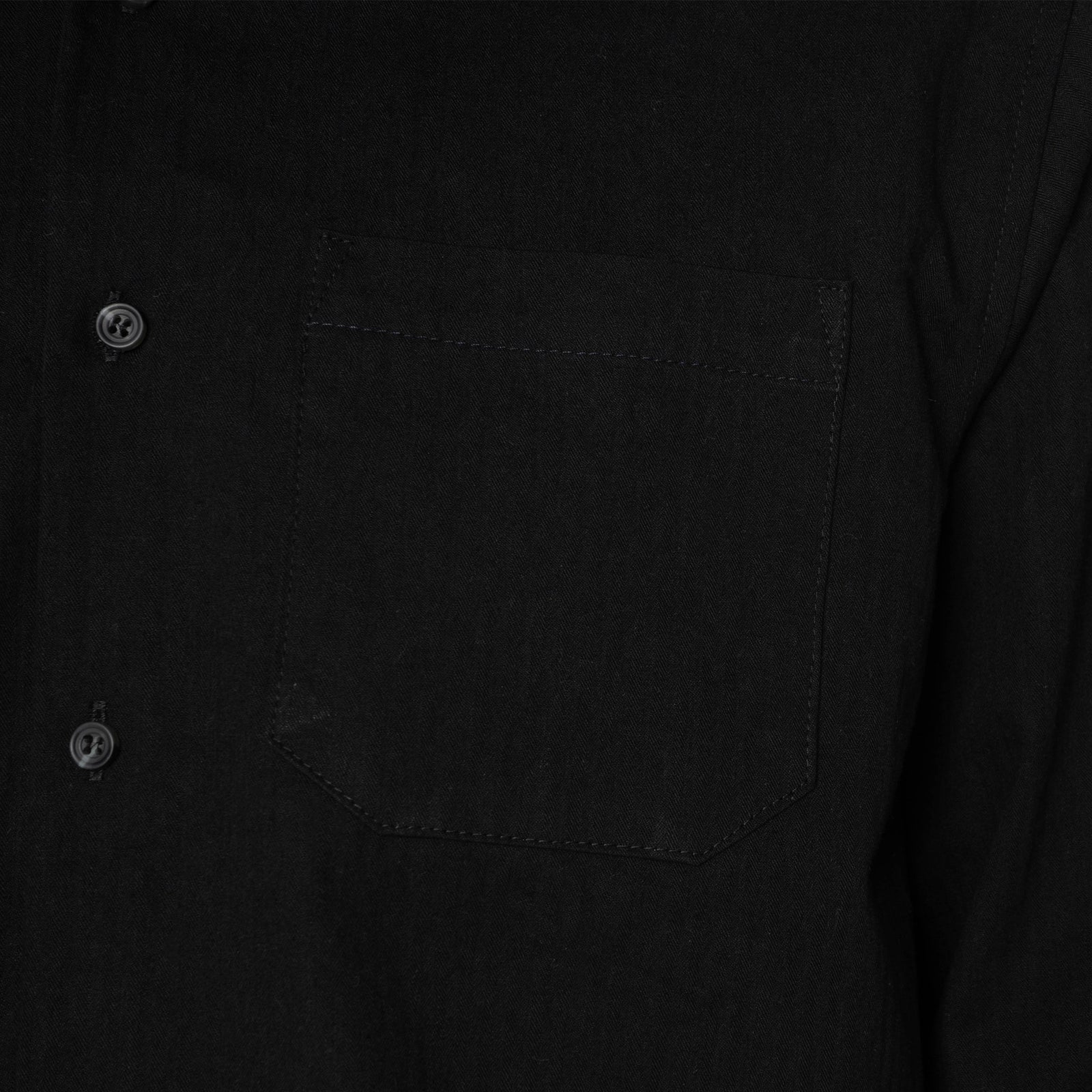 True Shirt - Black Herringbone Denim