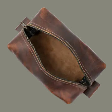 Popov Leather - Leather Toiletries Bag - Heritage Brown