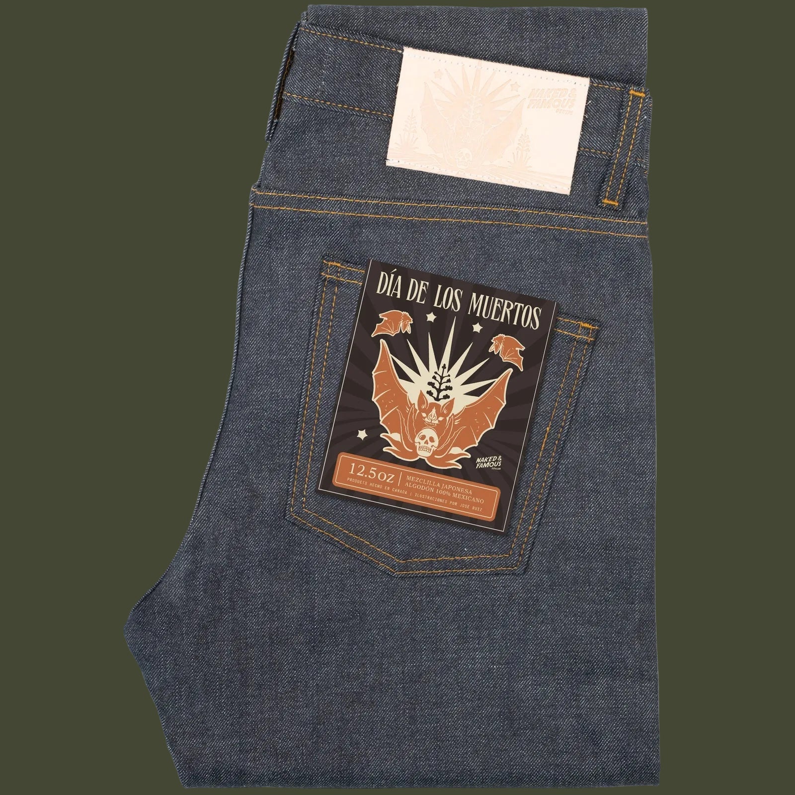 Super Guy - Dia De Los Muertos Selvedge - Bat