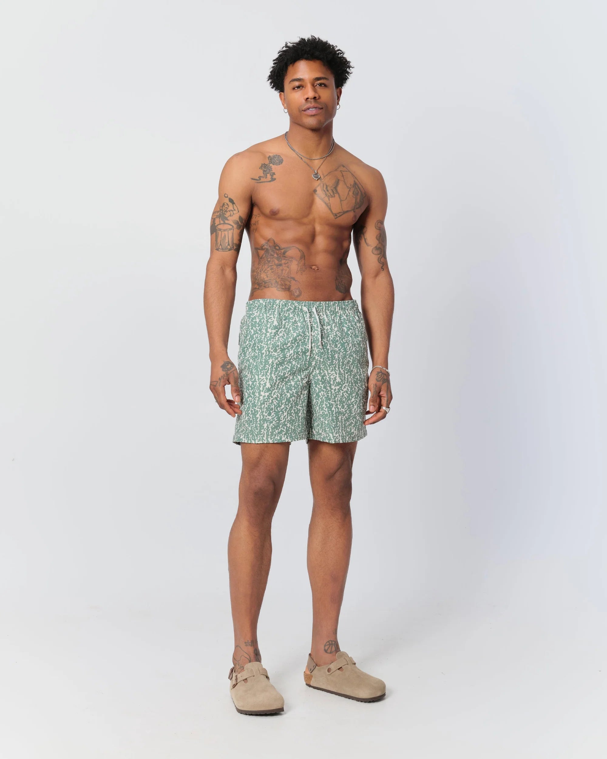 Bather Swim Trunks - Thyme Tropic