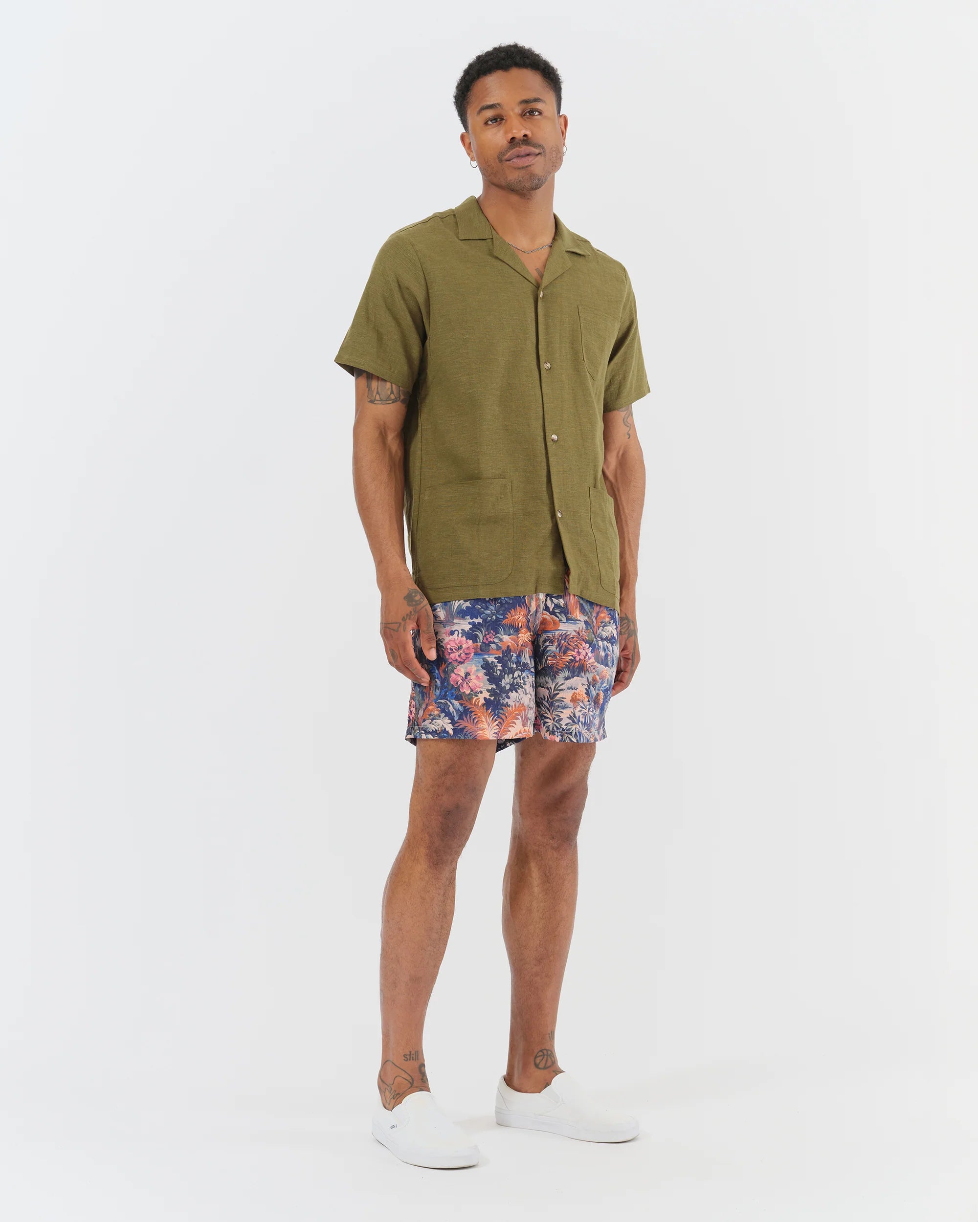 Bather Swim Trunks - Blue Forest