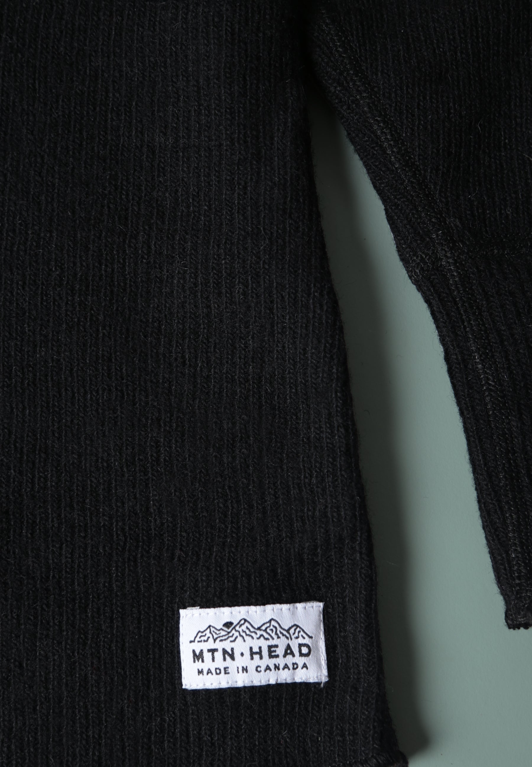 Heavyweight Wool Henley - Black - Stanfields Collab