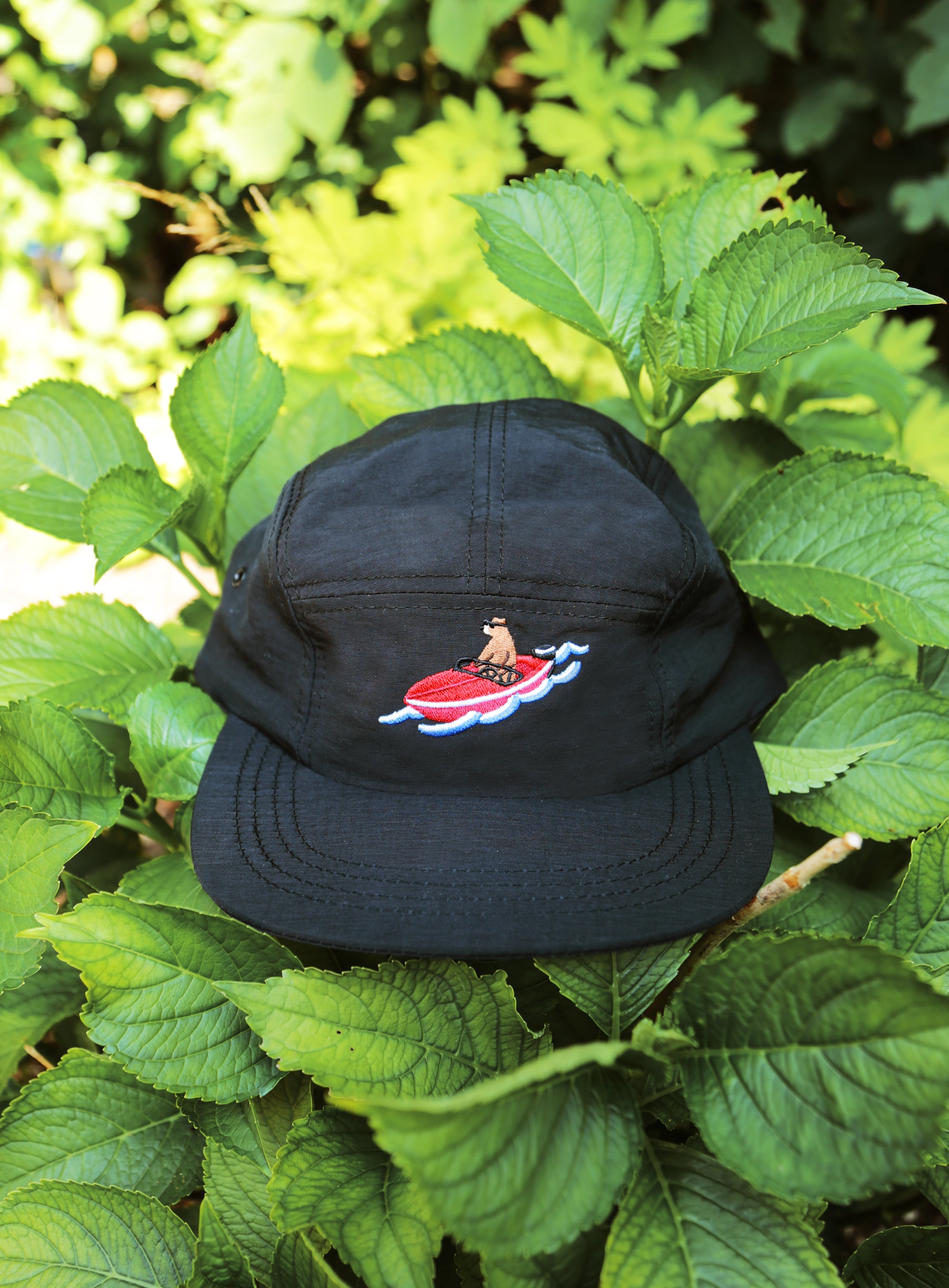 Trail Hat - Black Nylon - Boat Bear Embroidery