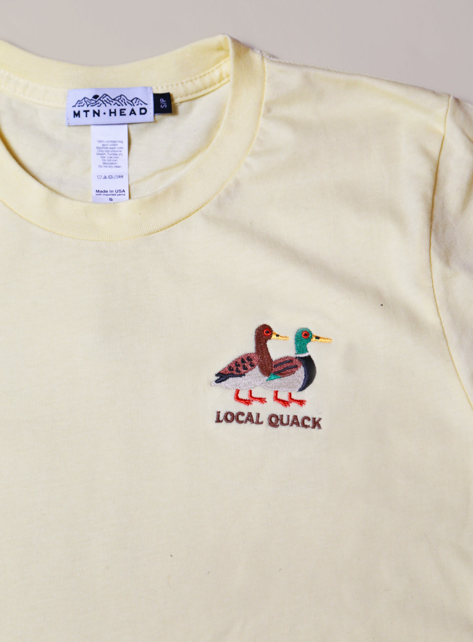 Classic Tee - Butter Yellow - Local Quack Embroidery
