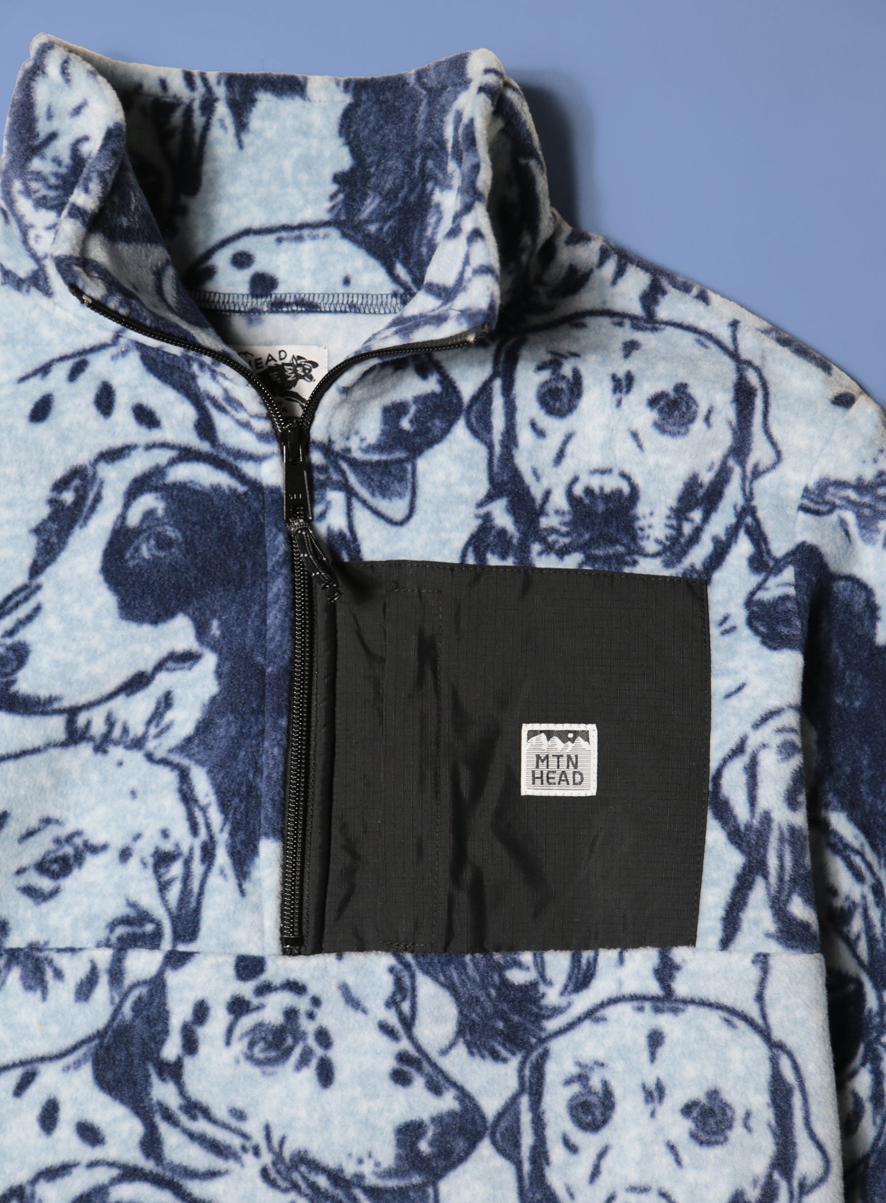 Alpine 1/4 Zip  - Polar Fleece - Navy Dog Camo