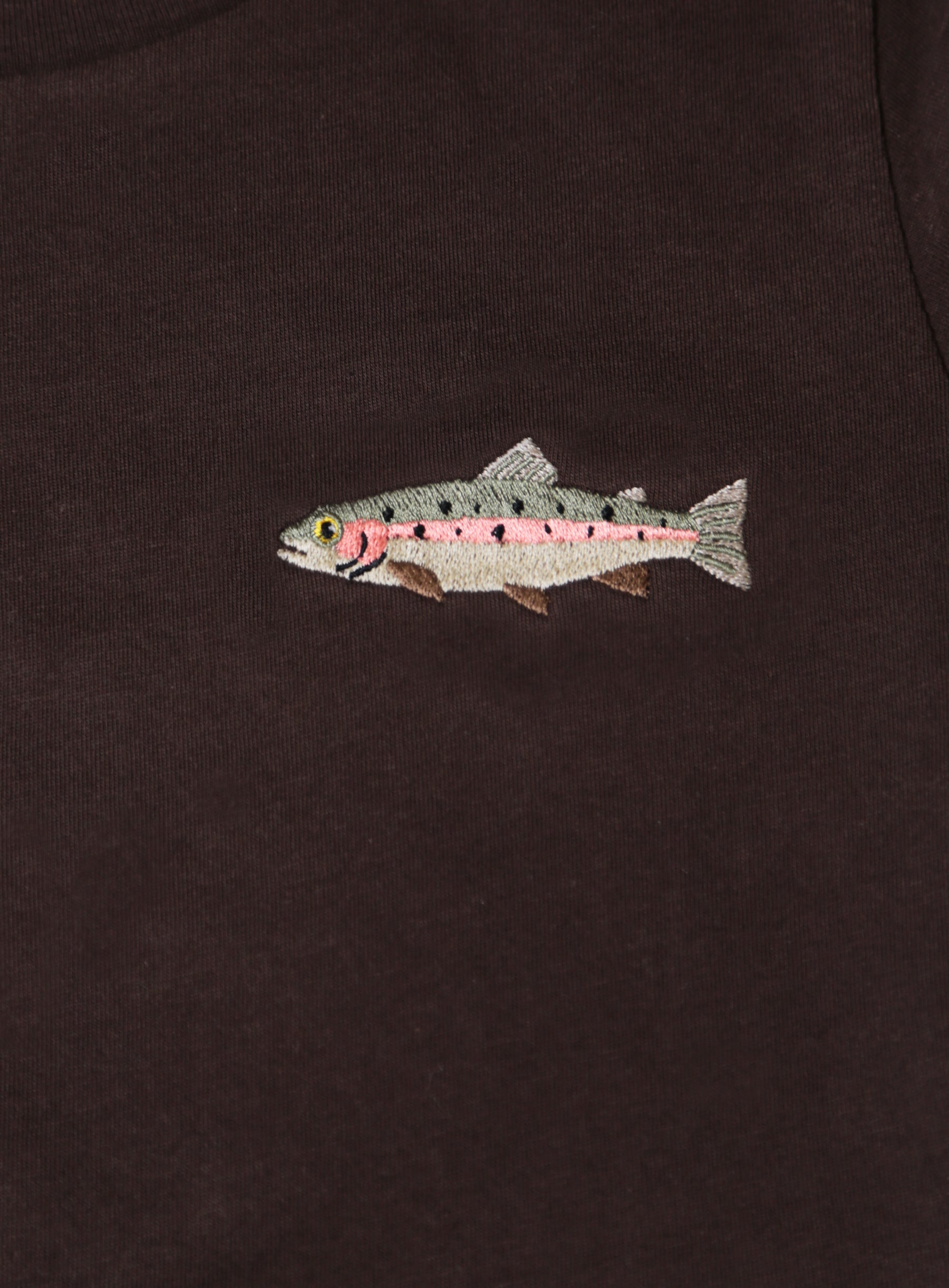 Classic Tee - Brown - Rainbow Trout Embroidery