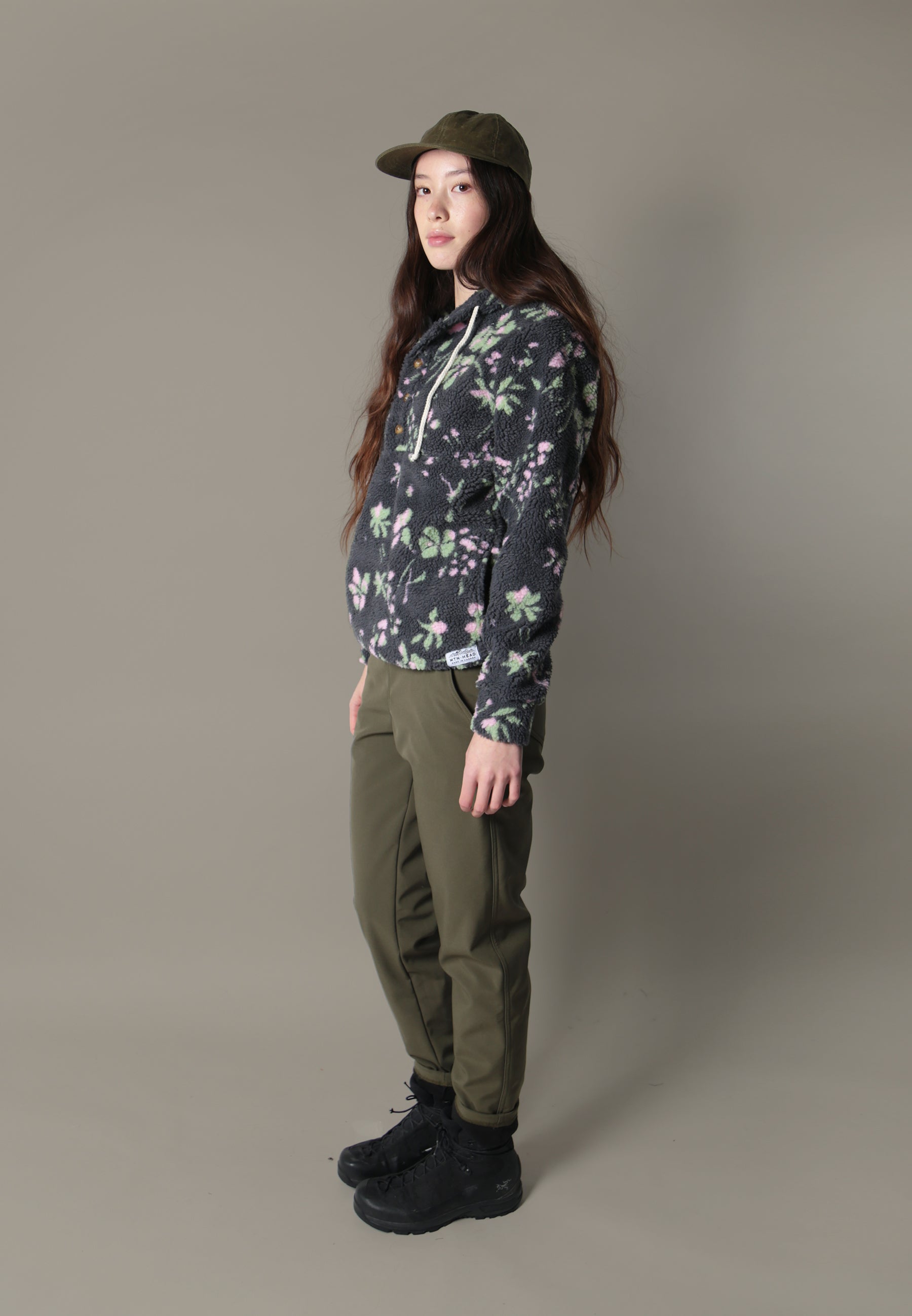 Camping Hoodie -  Floral Sherpa