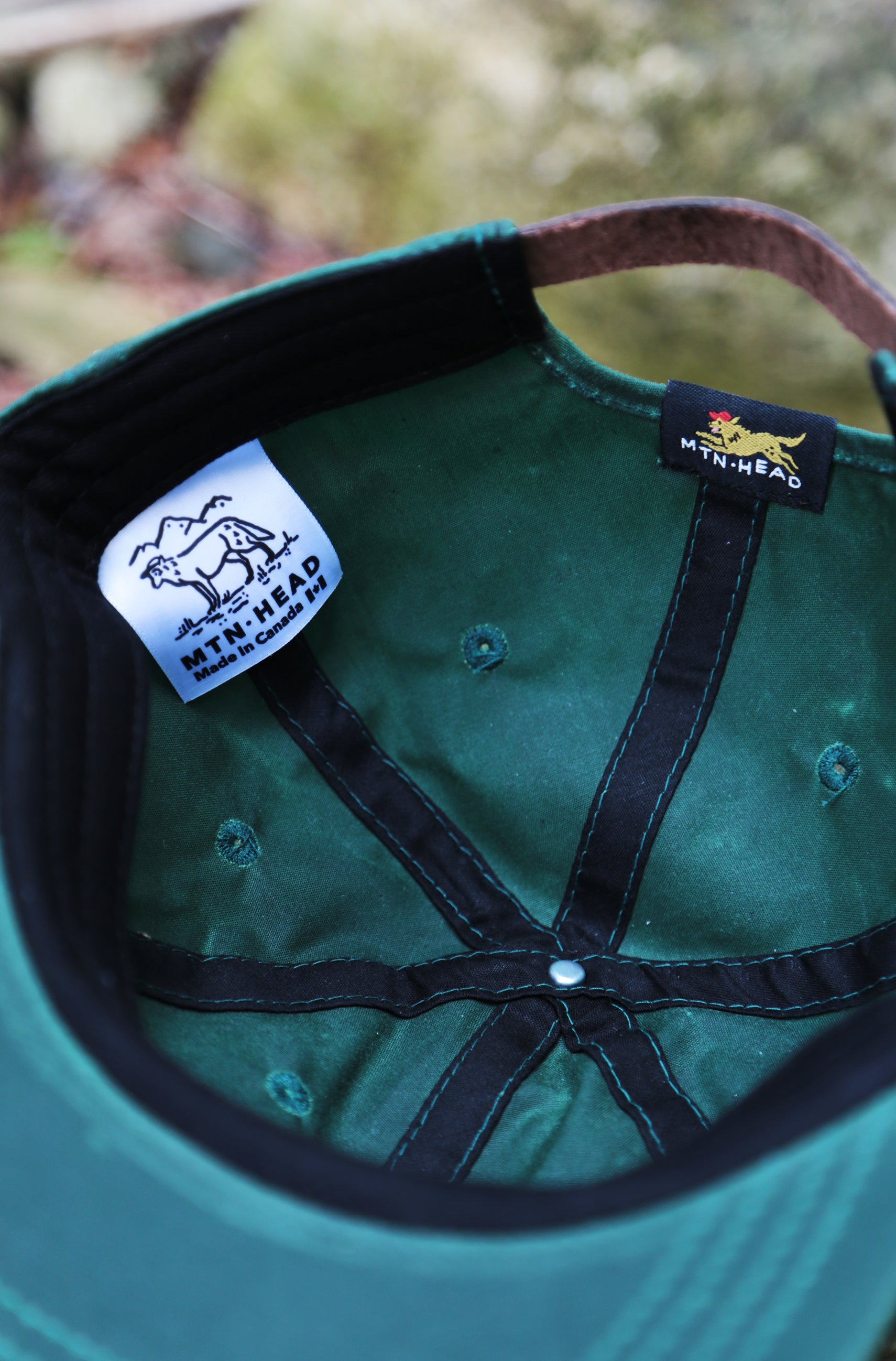 6 Panel - Forest Waxed Canvas - Canada Goose Embroidery