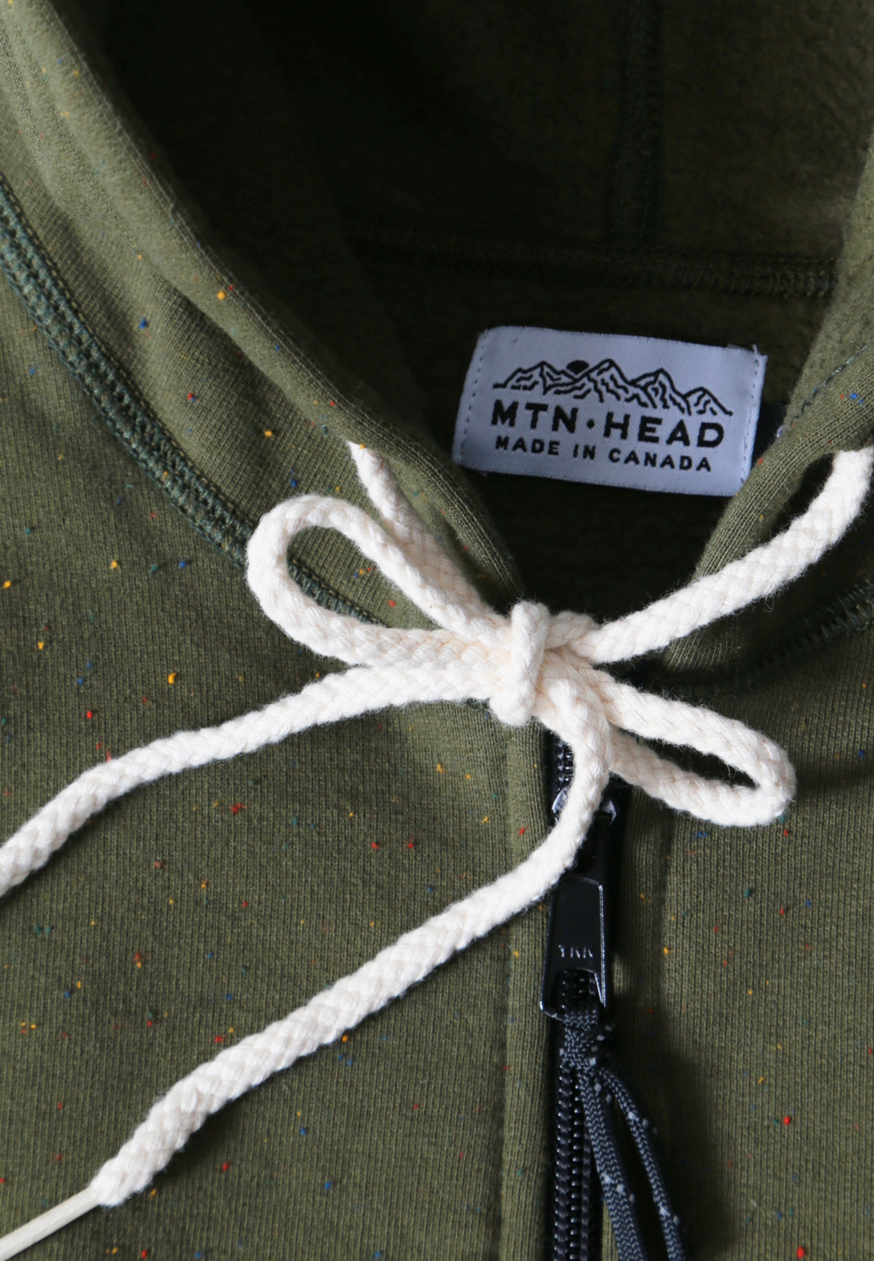 Mtn. Zip Hoodie - Army Green Rainbow Speckle