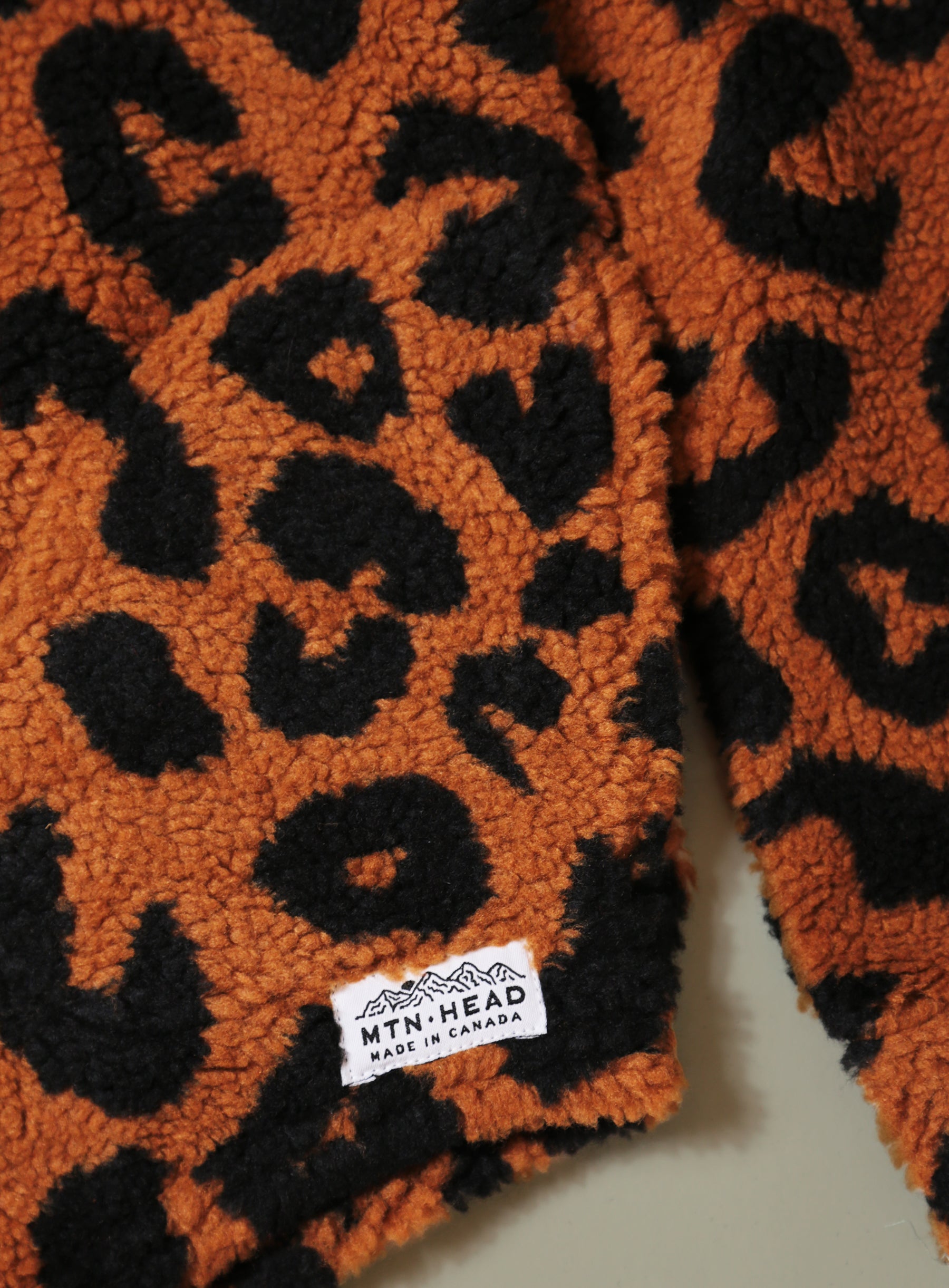 Camping Hoodie -  Leopard Sherpa