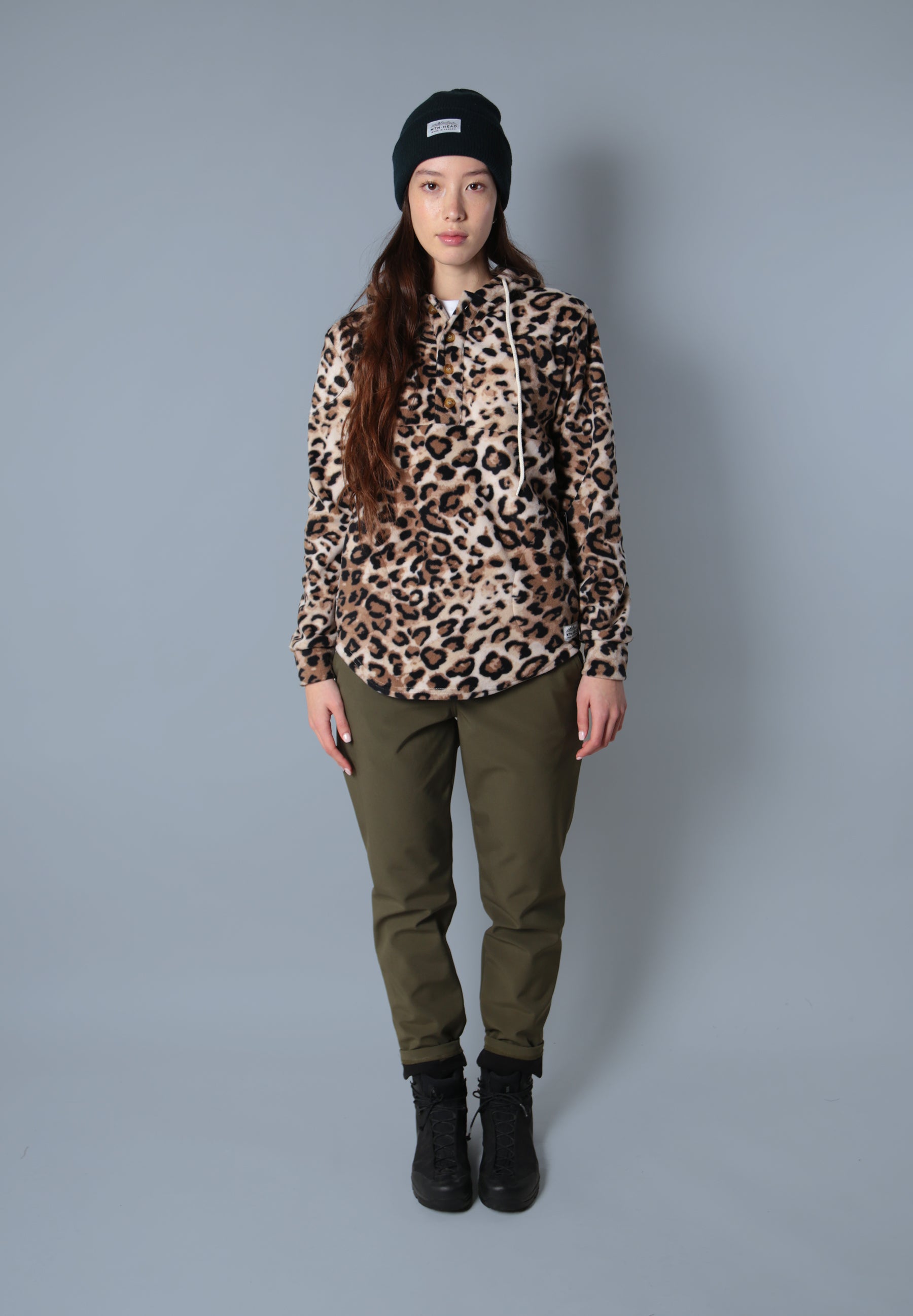 Camping Hoodie -  Polar Fleece - Leopard