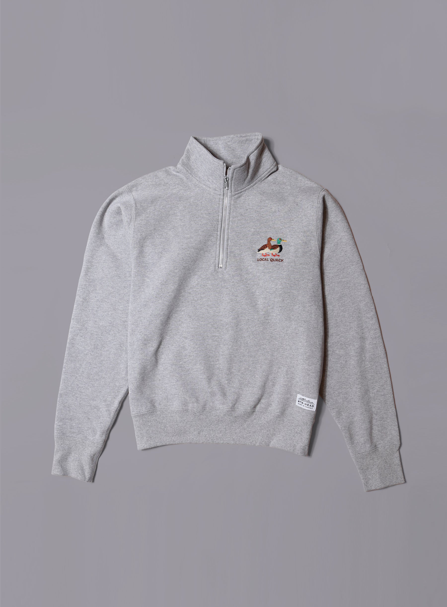 Cabin 1/4 Zip - Heather Grey - Local Quack Embroidery