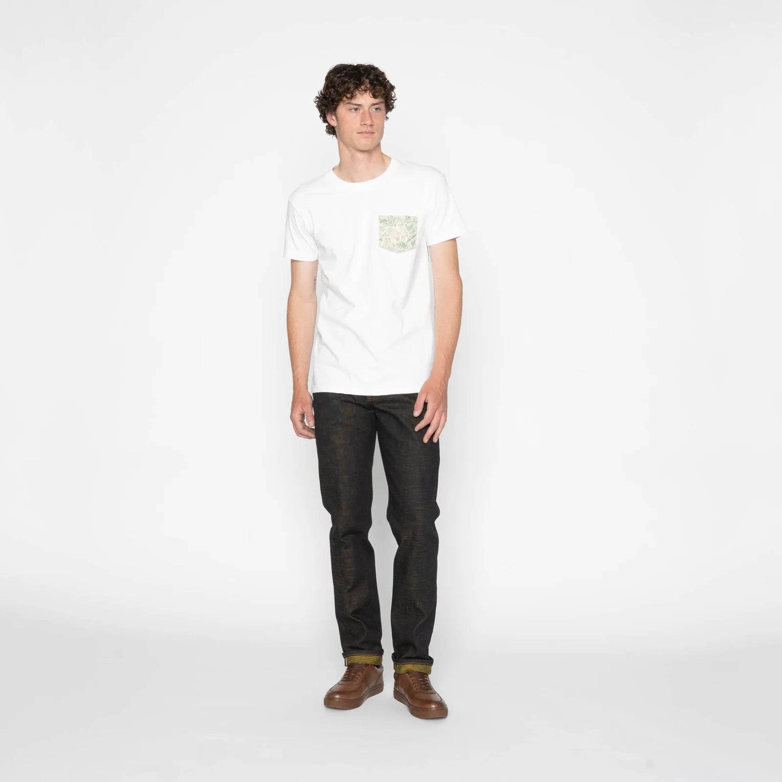 Pocket Tee - Linen Animals - White