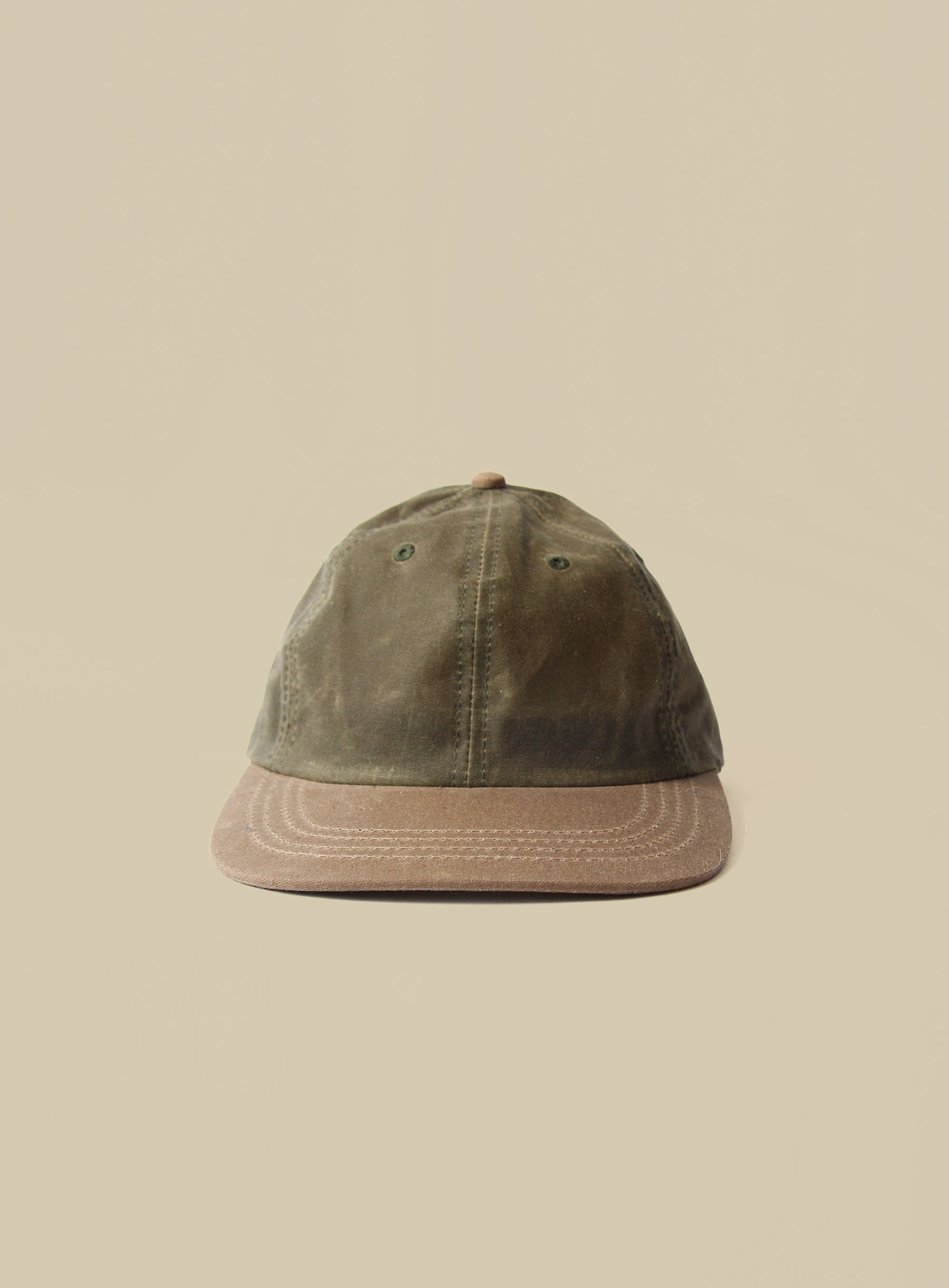 6 Panel - Blank - Army/Field Tan Waxed Cotton Canvas
