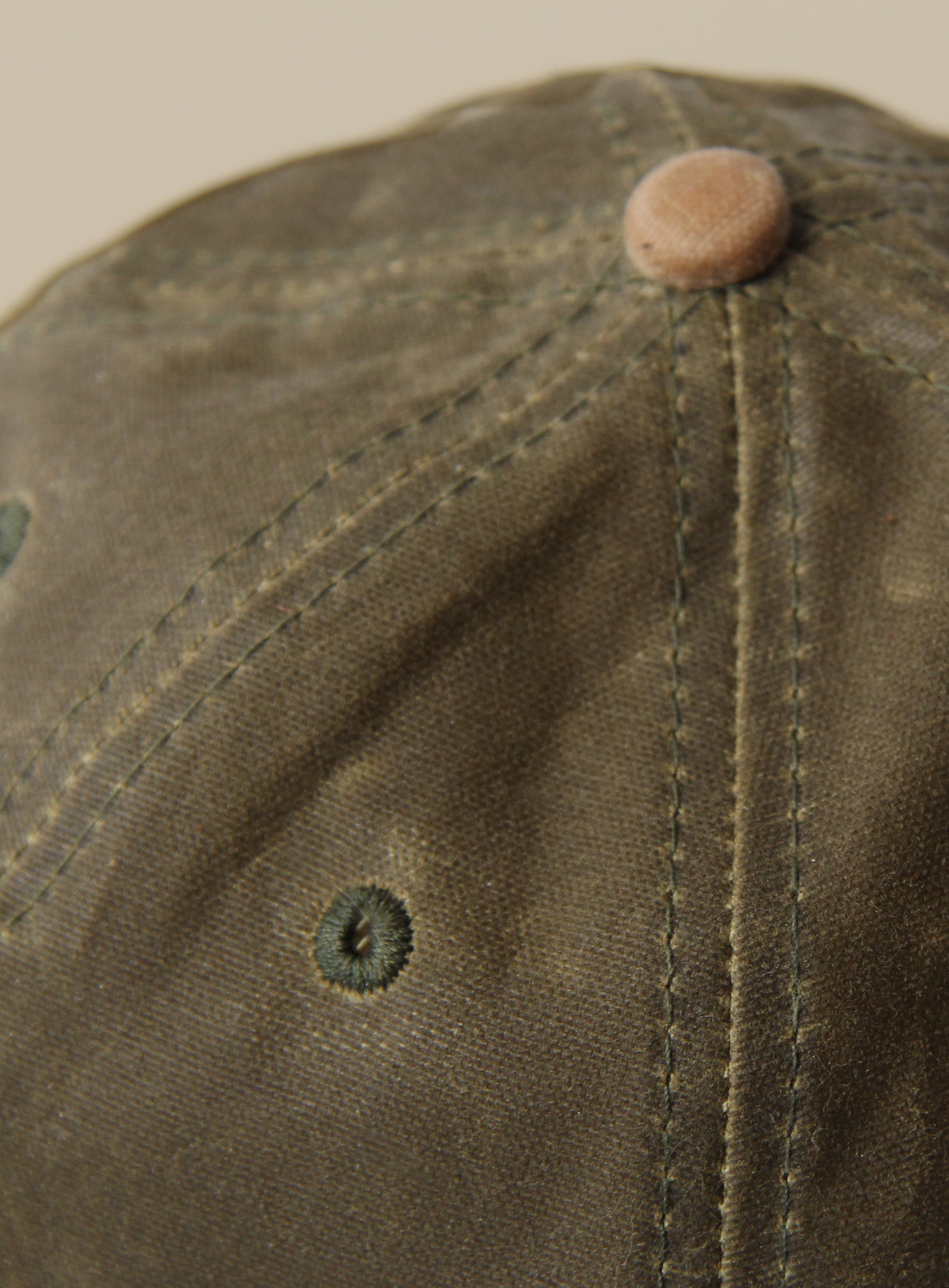 6 Panel - Blank - Army/Field Tan Waxed Cotton Canvas