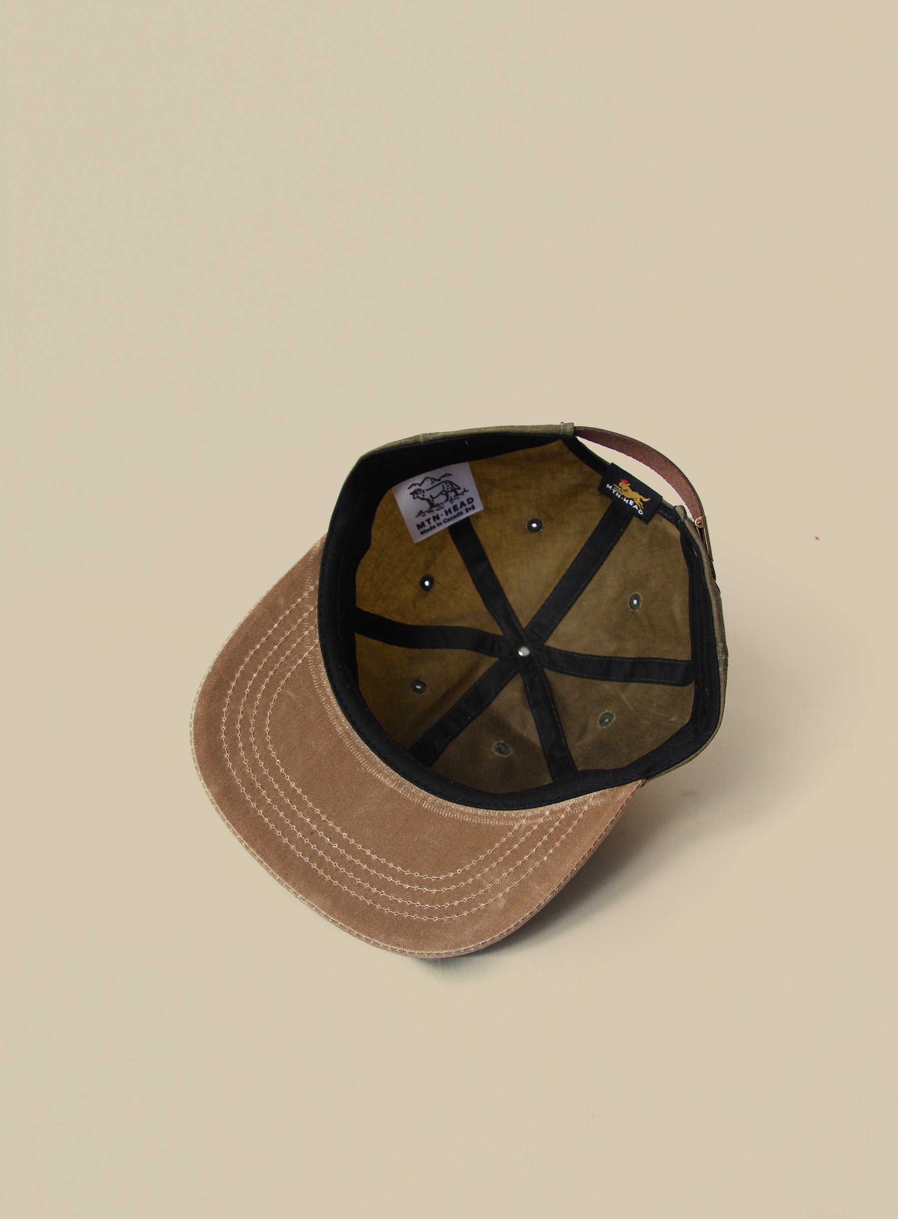 6 Panel - Blank - Army/Field Tan Waxed Cotton Canvas