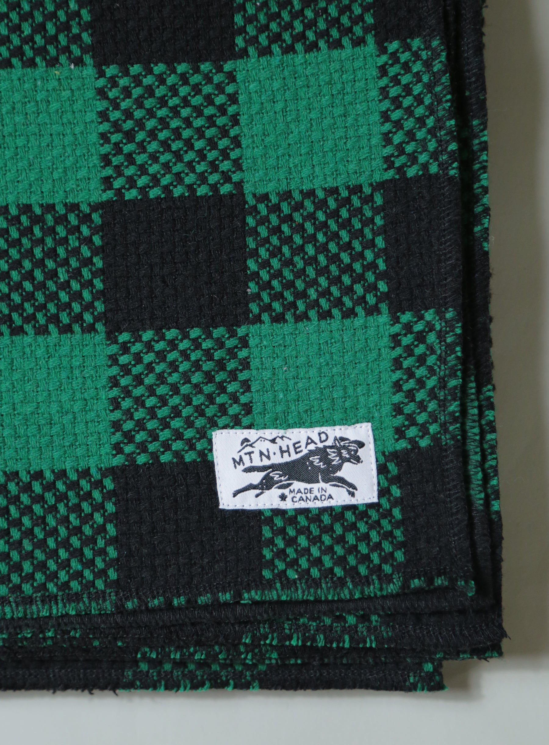 Wool Cabin Blanket - Green Buffalo Plaid