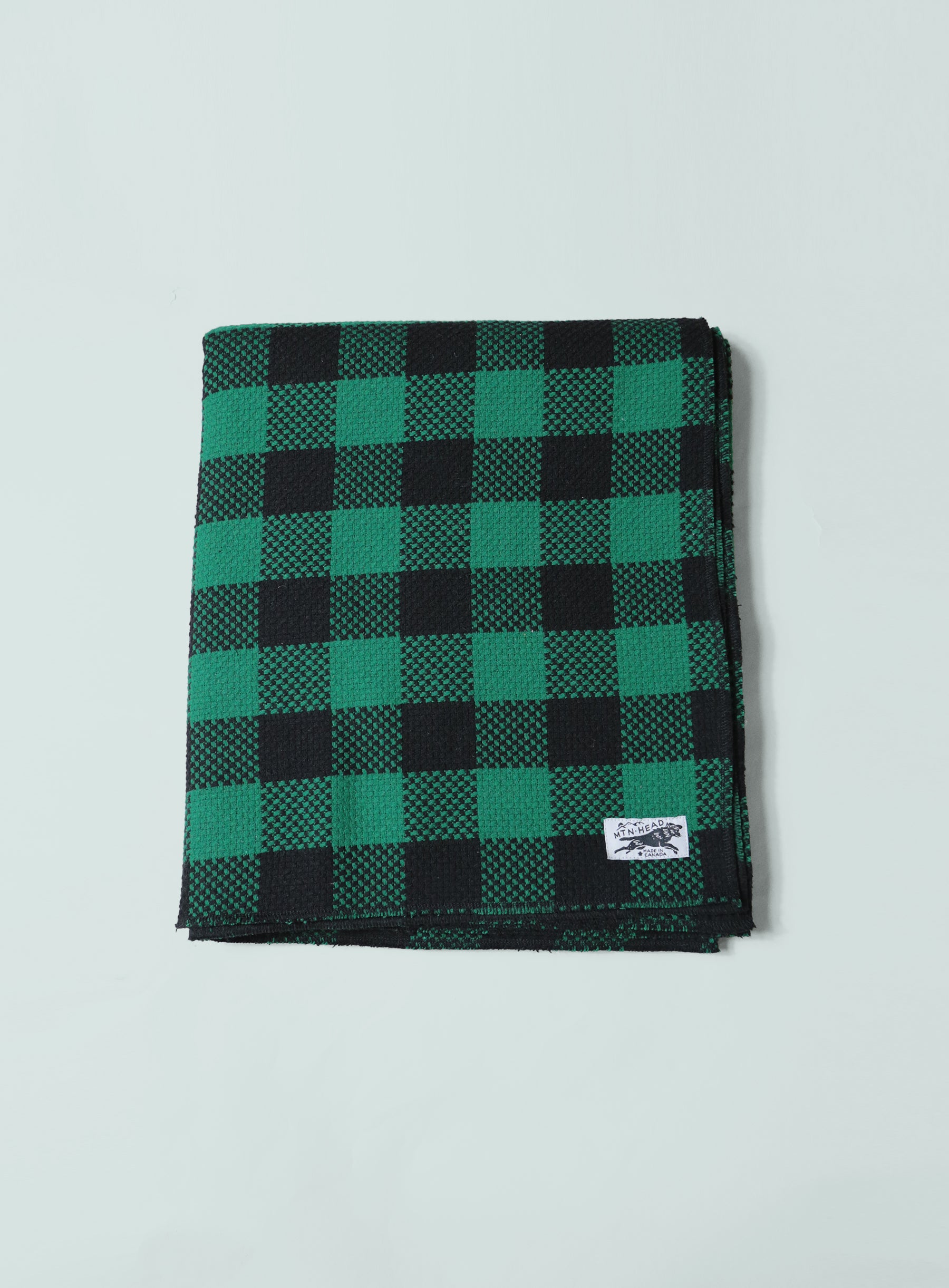 Wool Cabin Blanket - Green Buffalo Plaid