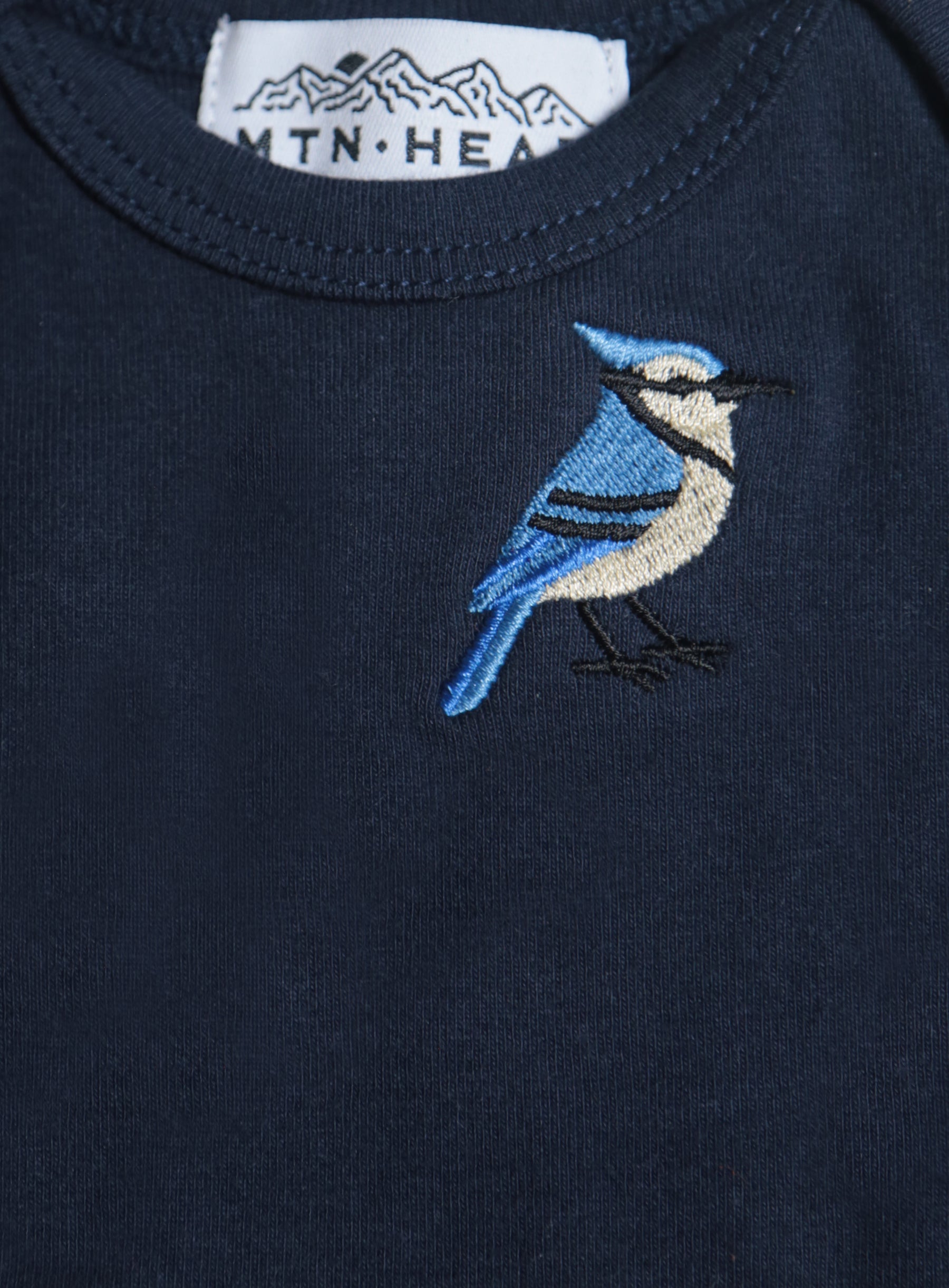 Baby Onesie - Navy - Blue Jay Embroidery