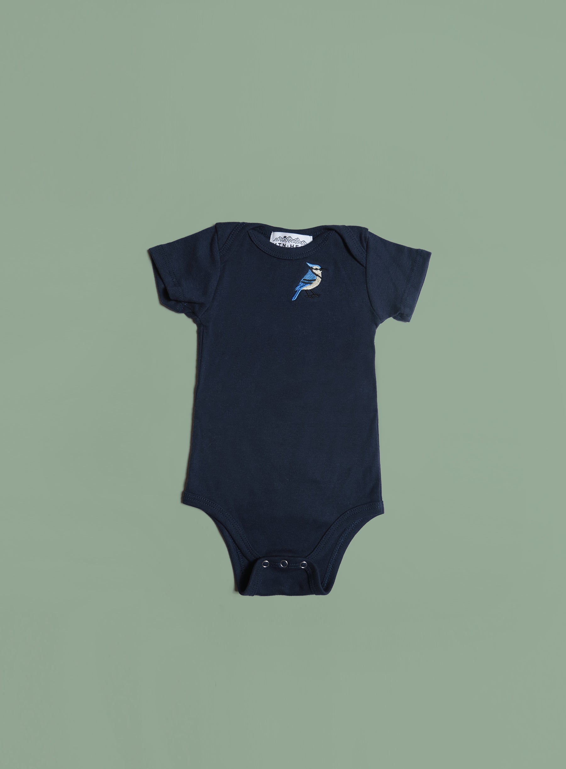 Baby Onesie - Navy - Blue Jay Embroidery